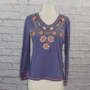 Sundance Embroidered Long Sleeve Shirt Medium